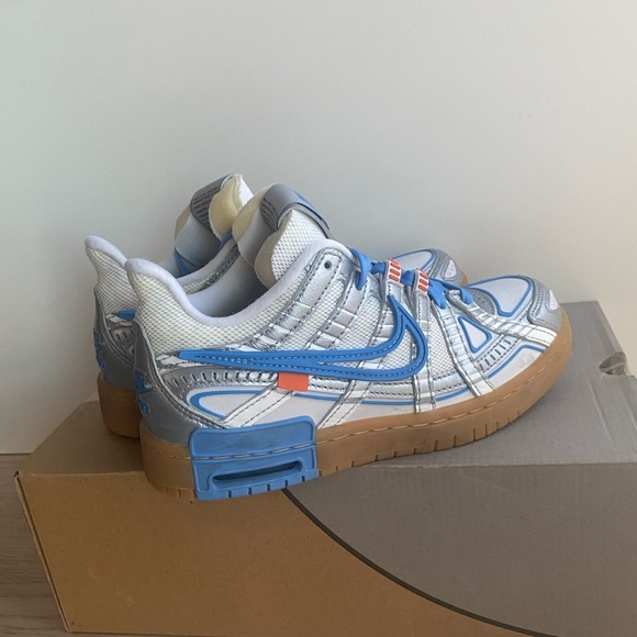 RARE Nike Air Rubber Dunk Off-White UNC University Blue Sneakers- SZ 4.5 M - 6 W - Picture 5 of 15